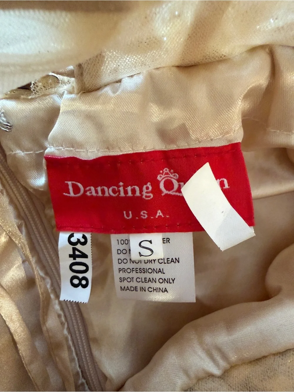 Dancing Queen Gold Sequin & Champagne Tulle Formal Dress